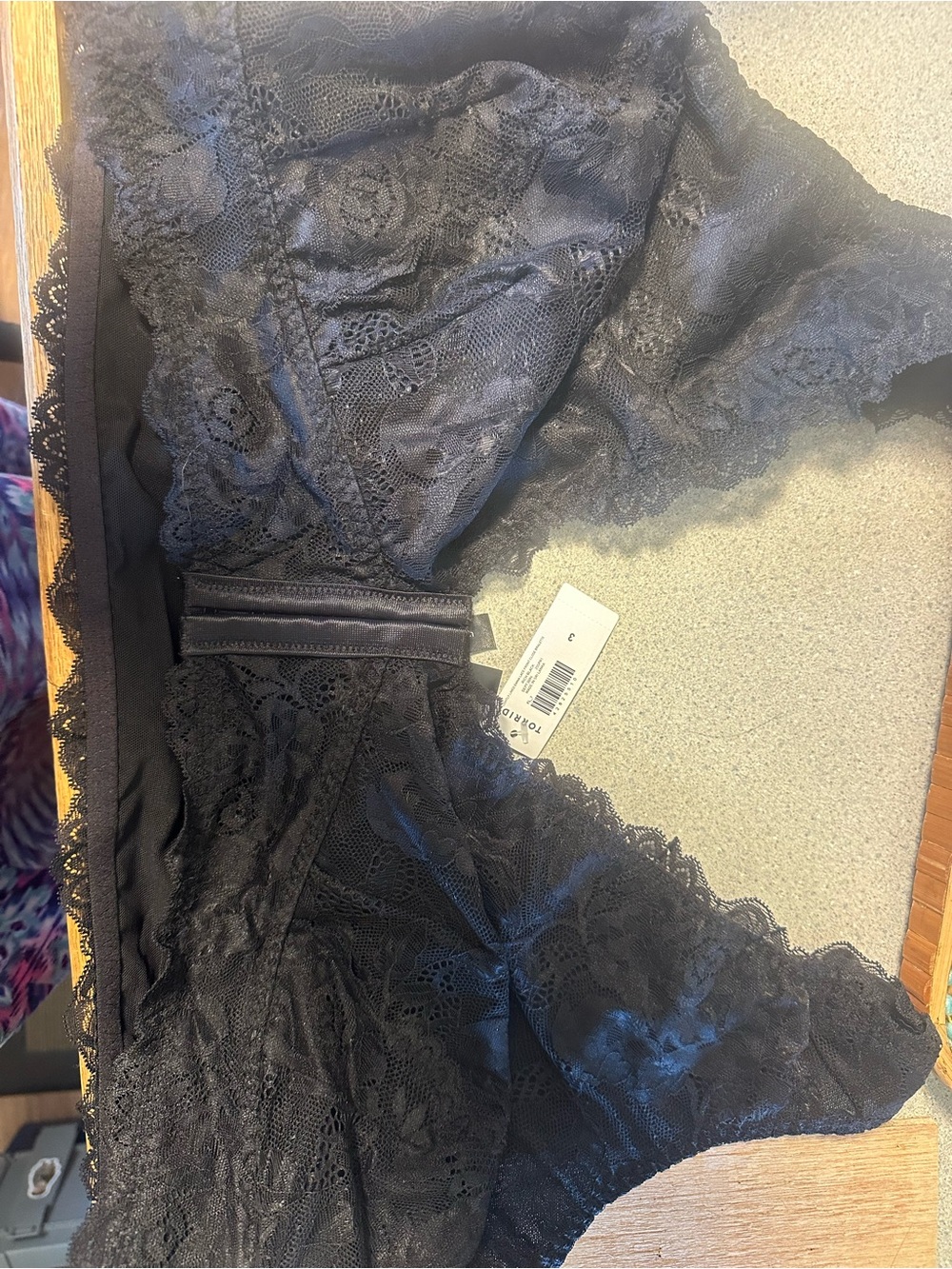 torrid Black Lace Bralette with Floral Lace Detail